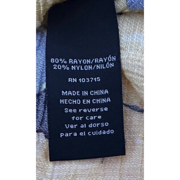 Zac & Rachel Yellow Floral Square Neck Long Sleeve Ruffle 1X Blouse Flowy Boho - Picture 8 of 10